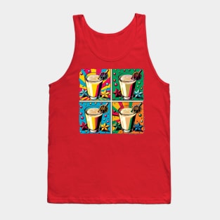 Eggnog Elegance: A Pop Art Celebration - Festive Beverage Tank Top